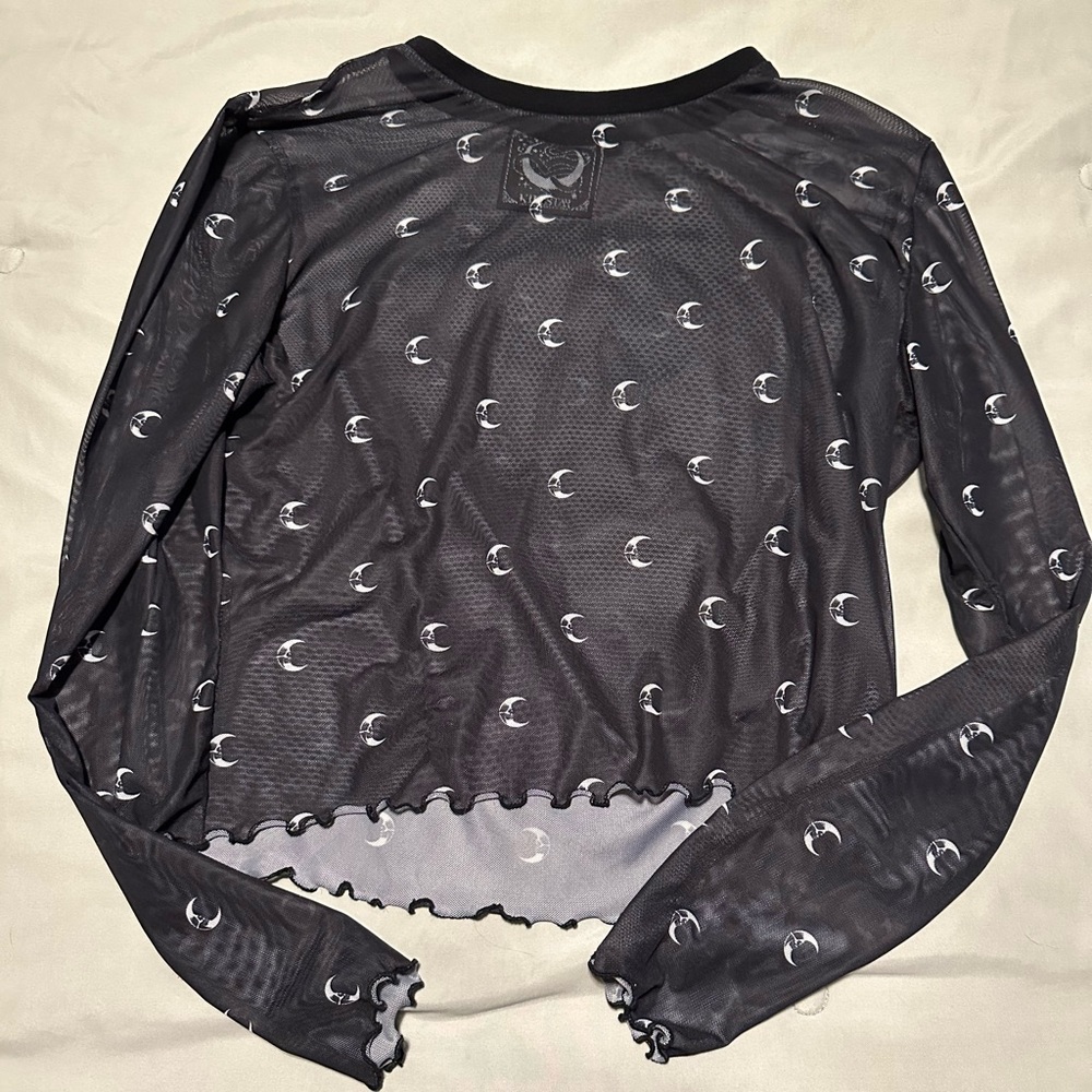 Killstar Mystica Mesh Long Sleeve Crop Top